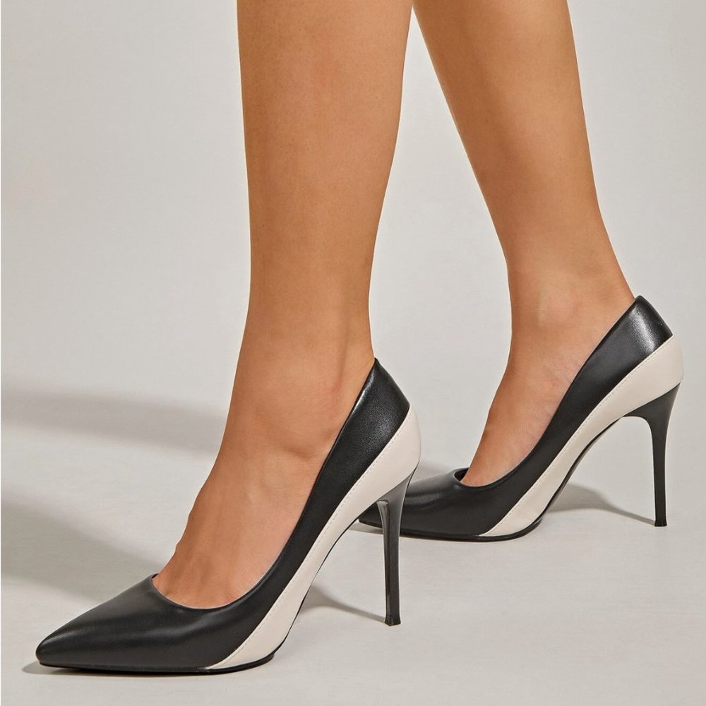 Black and white two tone Stilettos
